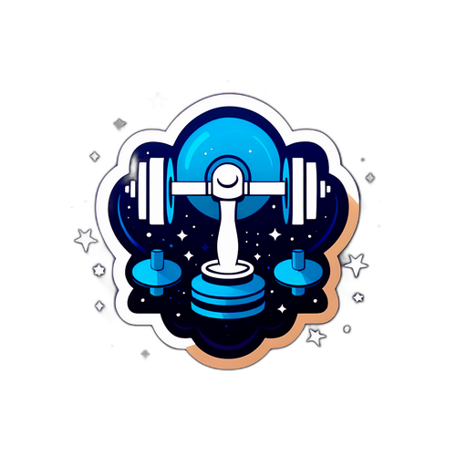 Стикер с весами на звездном фоне