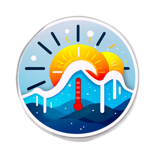 สติ๊กเกอร์เกี่ยวกับอุณหภูมิในวันนี้