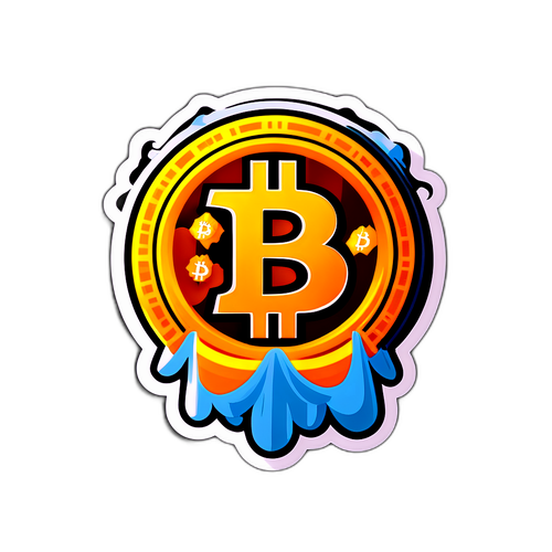 Wesoła naklejka z logo Bitcoin