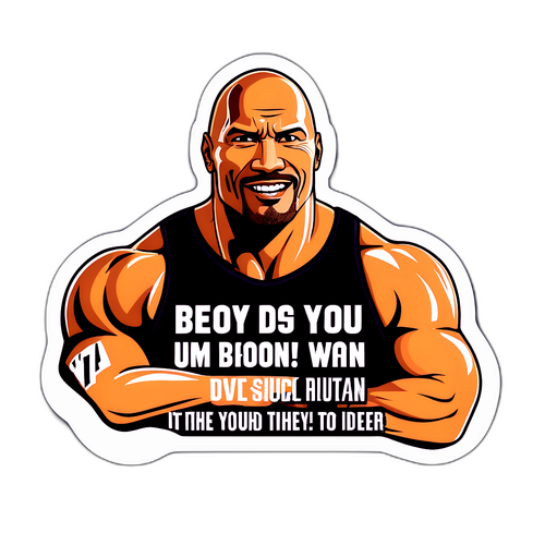 Motiverende klistermærke af The Rock