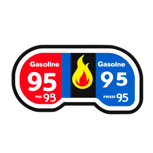 Thiết kế nhãn dán cho giá xăng Ron 95