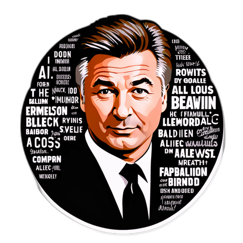Elegantes Porträt von Alec Baldwin mit berühmten Filmzitaten