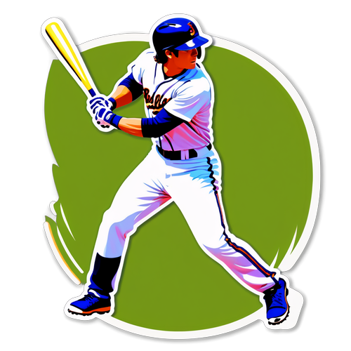 Vibrant Baseball Batting Sticker