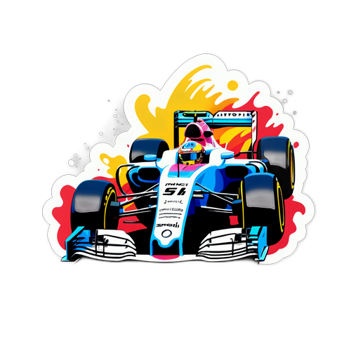 Ein Kunstwerk von Kimi Antonelli in einem dynamischen Motorsportszenario