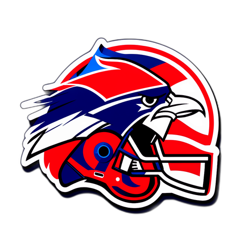 โลโก้ทีมฟุตบอล Patriots สไตล์คลาสสิก สีแดง ขาว และน้ำเงิน