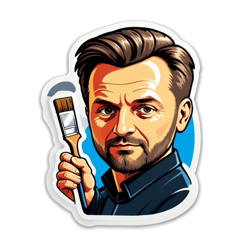 Paweł Jabłoński z pędzlem