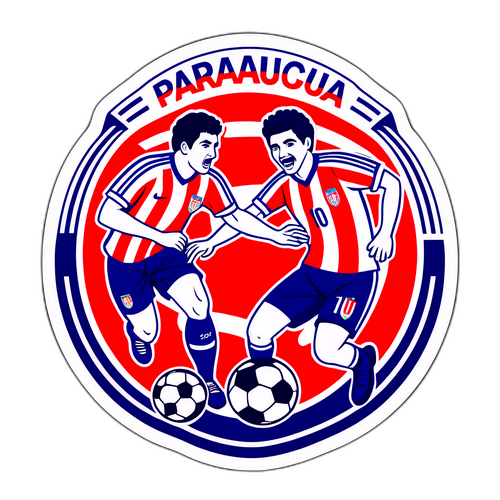 Diseño de un sticker del partido de fútbol Paraguay