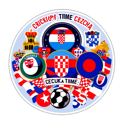 Kickoff Time! Kolaj Warna dengan Simbol Croatia dan Czechia