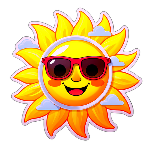 עיצוב שמש מצחיקה עם משקפי שמש