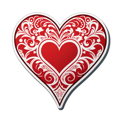 Κόκκινη Καρδιά με Πολύπλοκα Σχέδια