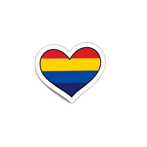 Sticker cu inimă și tricolor românesc