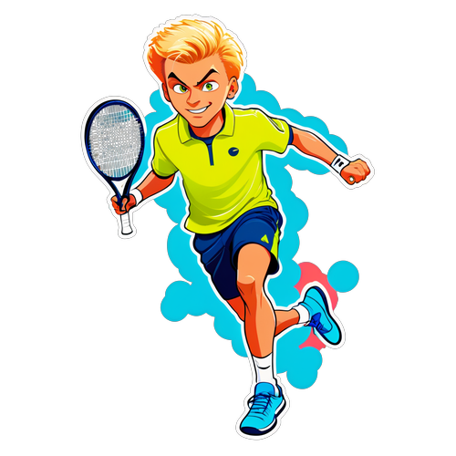 Jannik Sinner en Action : Découvrez le Sticker Vibrant que Tous les Fans de Tennis S'arrachent !