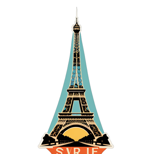 Eiffel Tower Vintage Travel Poster Style