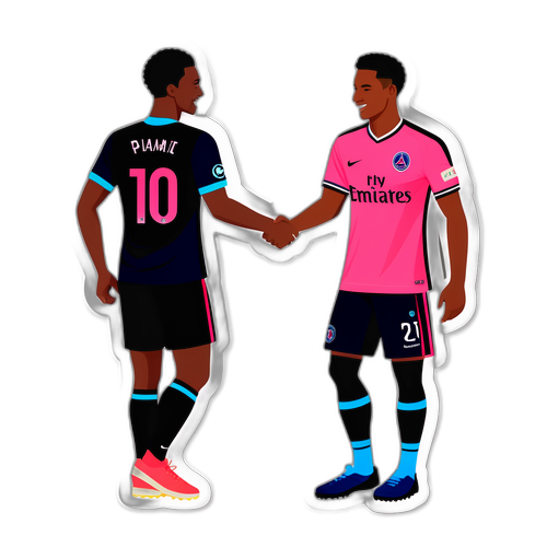 Stiker Pemain Inter Miami dan PSG Menjabat Tangan