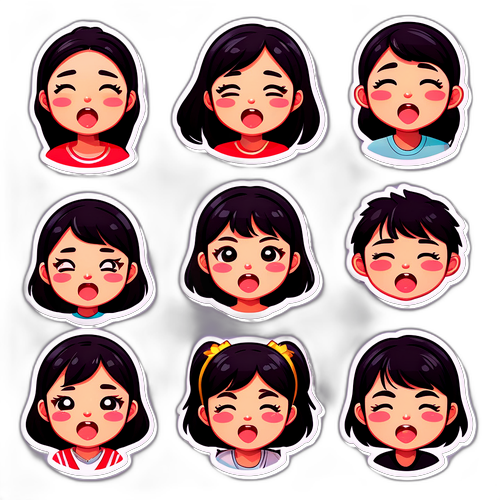 감정 이모티콘 스타일 스티커 - 송다은의 다양한 표정