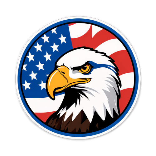 Patriotic Eagle with American Flag