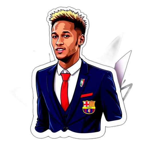 Sticker cu Neymar îmbrăcat elegant