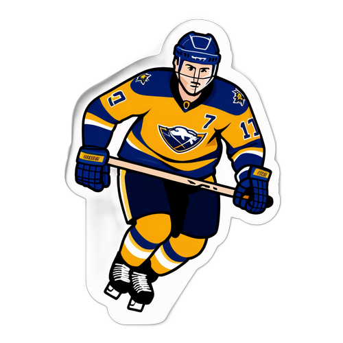 Klistermärke av en ishockeyspelare från HV71 i aktion