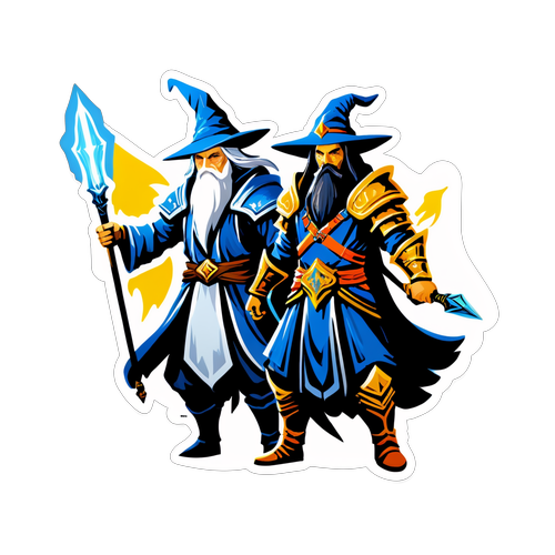 Epic Duel of Wizard and Warrior