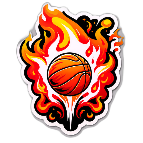 Fiery Basketball Motion Sticker