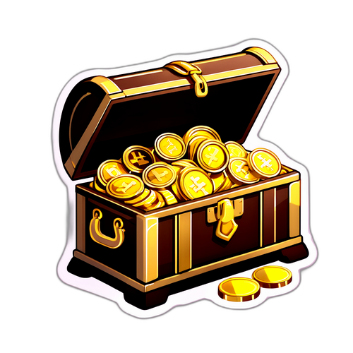 Skattekiste med gullmynter