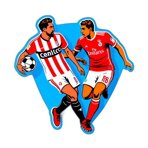 Meci de fotbal stilizat între Atlético CP și Benfica