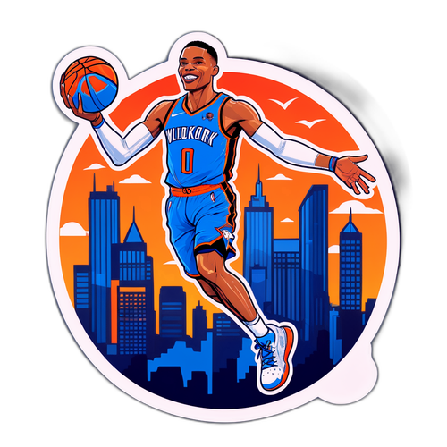 Heroic Cartoon Russell Westbrook Dunking Sticker