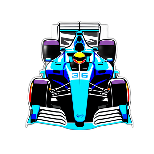 Racingbil klistremerke med racingstriper