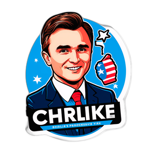 스타일리시한 스티커 디자인 featuring Charlie Kirk의 메시지