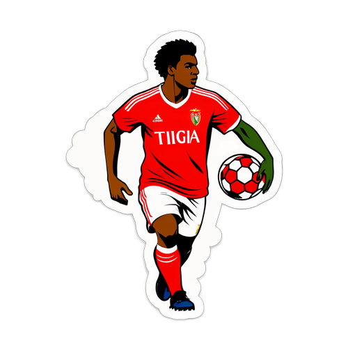 สติกเกอร์นักฟุตบอลเบนฟิก้าเตรียมพร้อมลงเล่น
