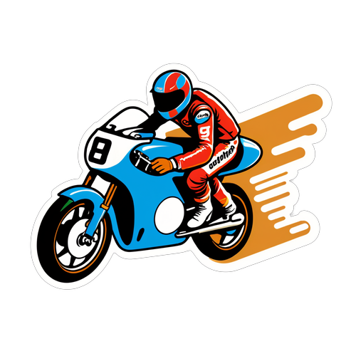 Vintage na Sticker ng Karera ng Motorsiklo