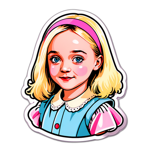 Sticker vintage de Dakota Fanning en su infancia