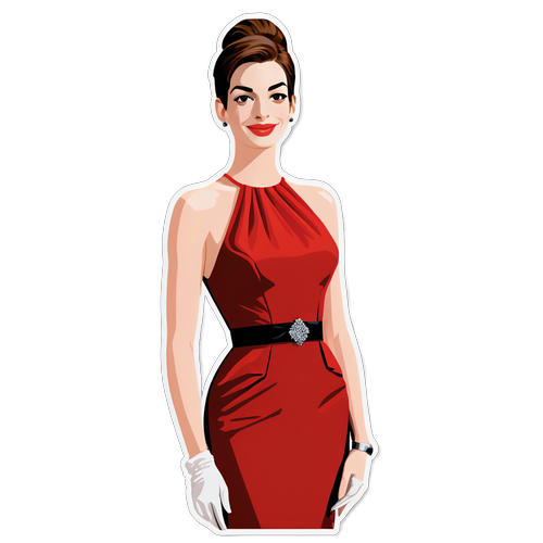 Nálepka Anne Hathaway jako módní ikona