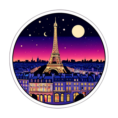 파리의 밤 풍경 스티커