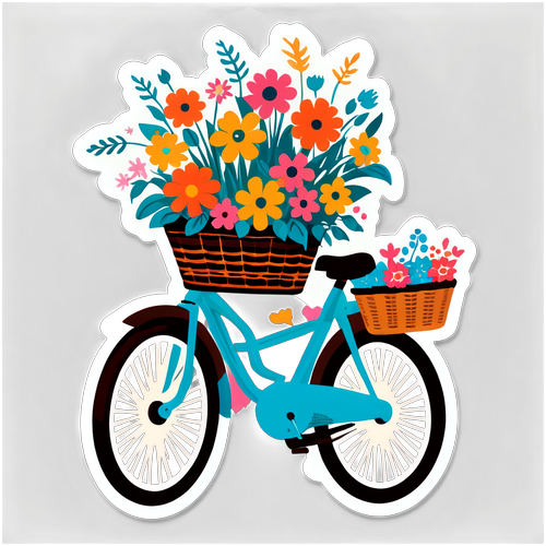 Retro fiets met bloemen