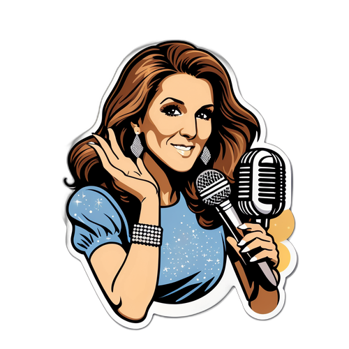 Vintage-stil klistermærke af Celine Dion