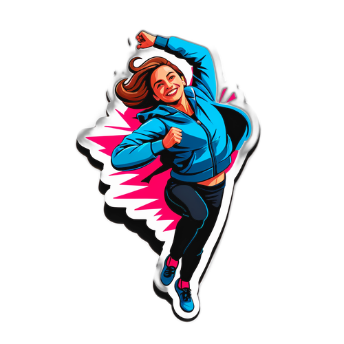 Nálepka s Markétou Pekarovou Adamovou v pohybu