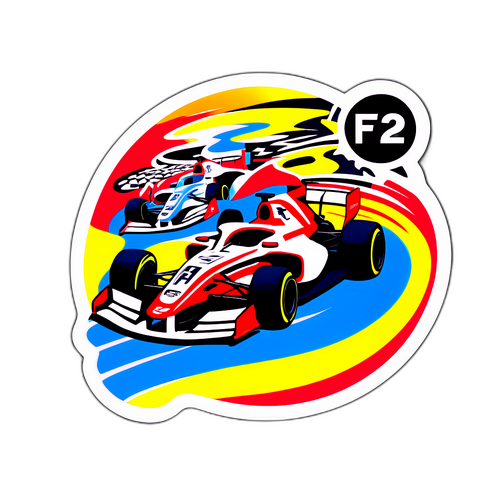 Nálepka s tématy F2 motorsportu