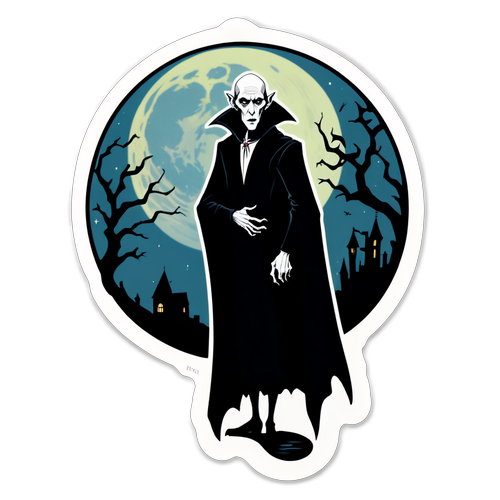 Stiker Bergaya Vintage Nosferatu