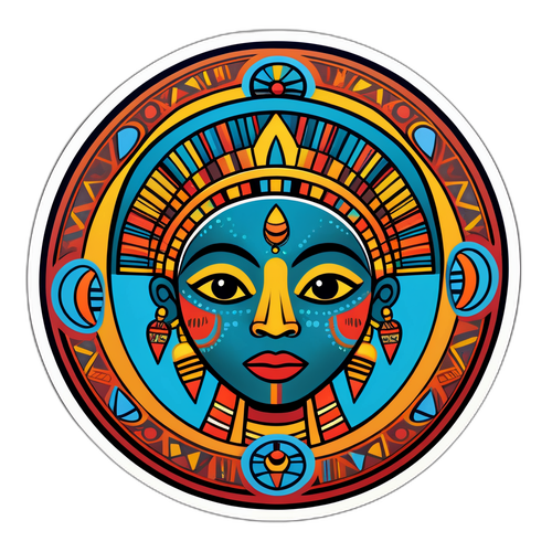 Un dessin de Mamdani avec des éléments artistiques inspirés par la culture ouest-africaine