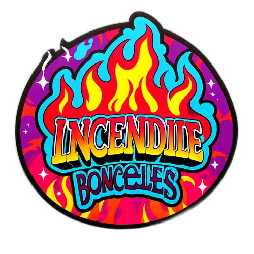 Sticker met de tekst 'Incendie El Meida Boncelles'