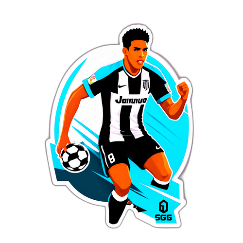 Crea un sticker con los jugadores destacados de Atlético Mineiro y Juventude en una vibrante acción de juego