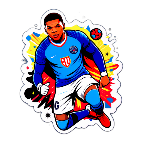 Superbohater Mbappé z piłką nożną