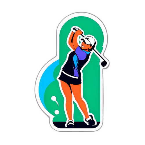 สติ๊กเกอร์นักกอล์ฟทำเบิร์ดี้พร้อมโลโก้ LPGA