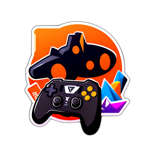 Стикер с логотипом Faceit в окружении элементов киберспорта