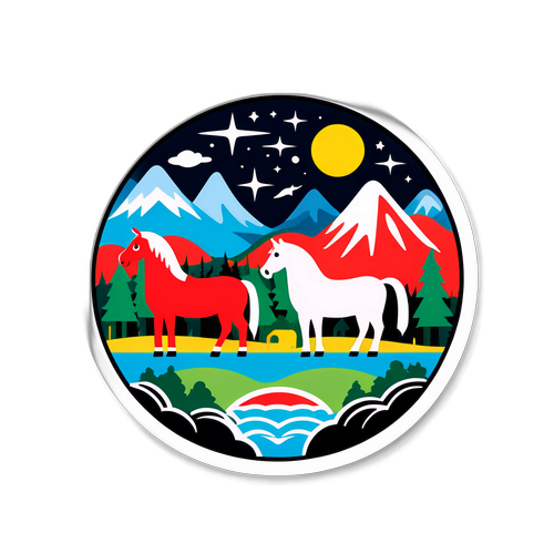 Stiker Pemandangan Ikonik Swedia