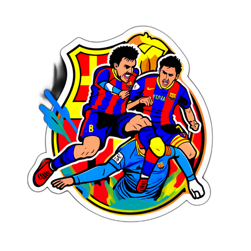 Akční nálepka Barcelony a Getafe