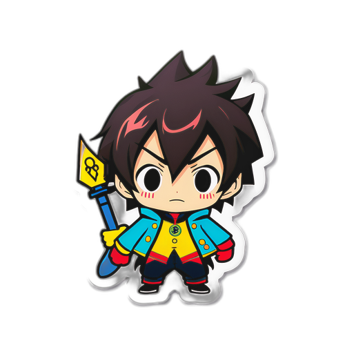 可愛いデフォルメバージョンのキャラクターのステッカー