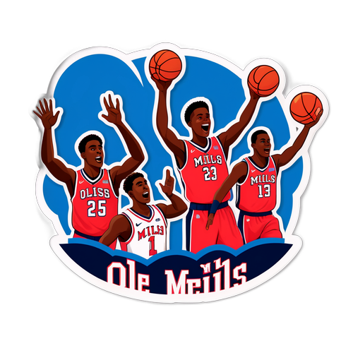 A spirited Ole Miss basketball sticker