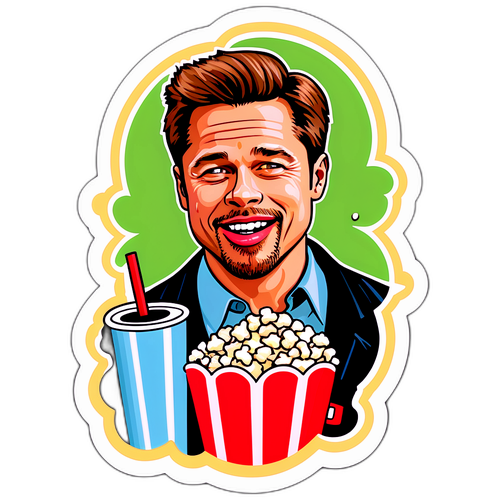 Autocolant umoristic cu Brad Pitt